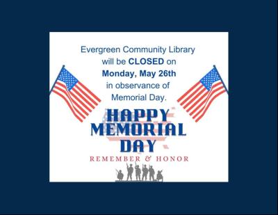 Closed for Memorial Day