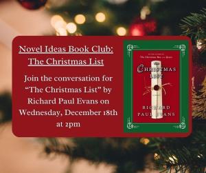 Novel Ideas Book Club: The Christmas List