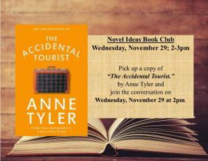 Novel Ideas Book Club: The Accidental Tourist