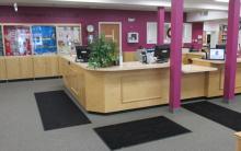 circulation desk in the library
